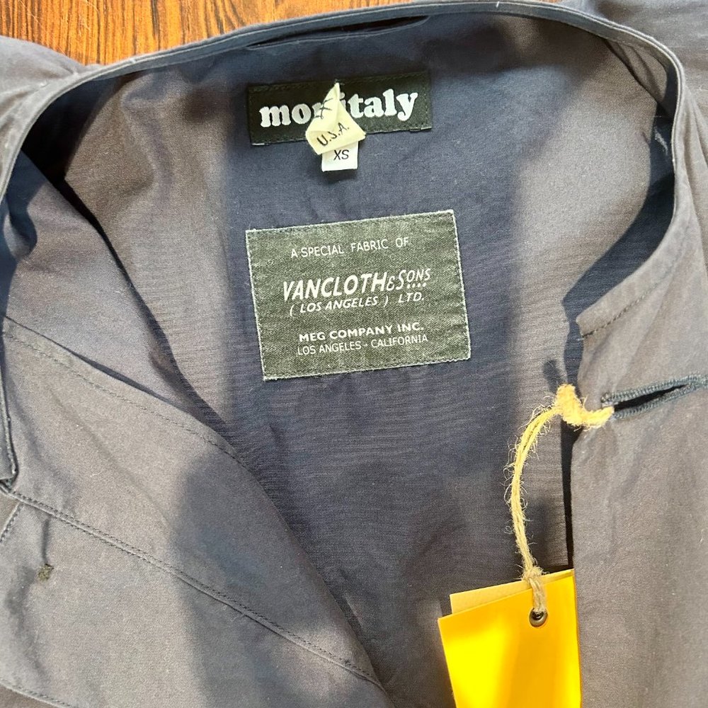 Monitaly Oversized 100% Cotton Navy Peasant Jacket Size XS - Picture 9 of 12